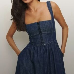 Reformation / Tagliatelle Denim Midi-Dress / New